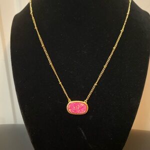 Kendra Scott inspired Gold Necklace with Pink Pendant